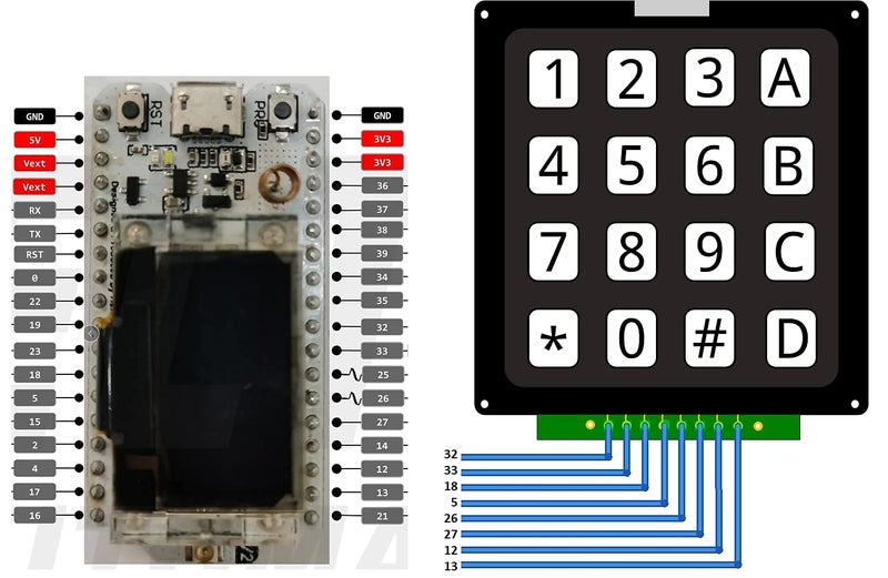 DIYmalls 4x4 Matrix Membrane Keypad 16 Key Keyboard Module Array Switch for Arduino ESP32 - Image 5